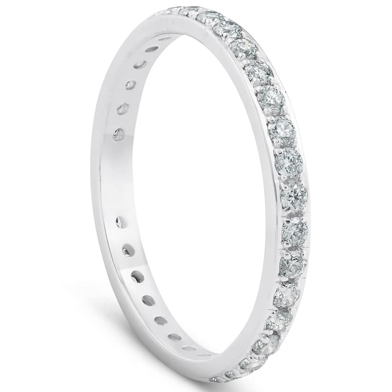 .50ct Diamond Wedding Ring Womens Eternity Band White Gold Lab Grown