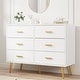 preview thumbnail 18 of 16, 6 Drawer Dresser with Storage Space, Modern Wooden Dresser with Gold Handles