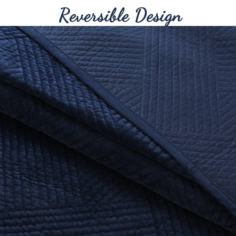Cozy Line Soft Velvet Basket Weave Stripe Solid Poly Cotton Quilt Bedding Set