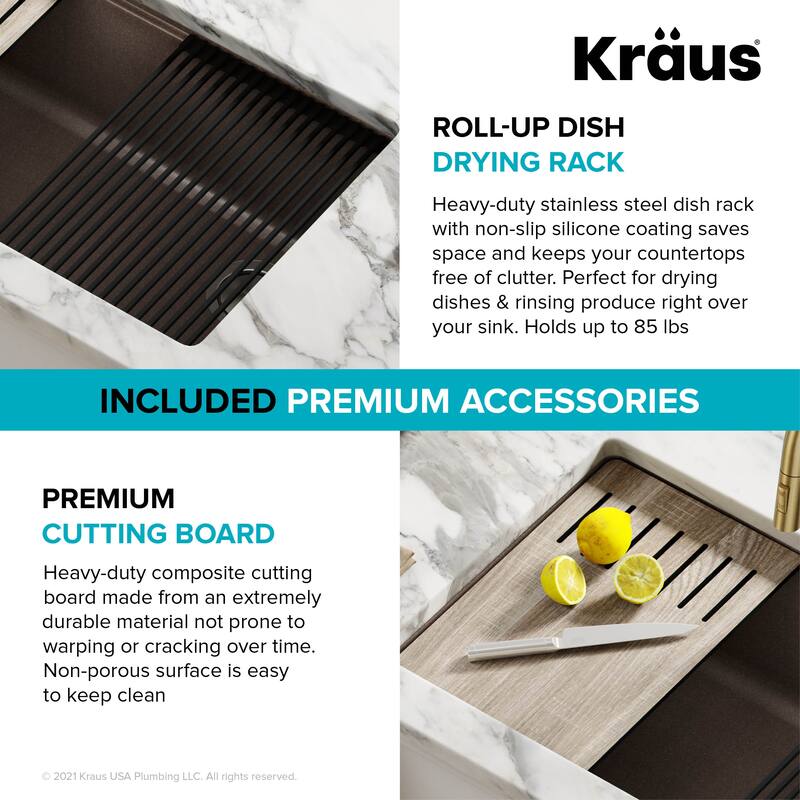 KRAUS Bellucci Workstation Undermount Granite Composite Kitchen Sink