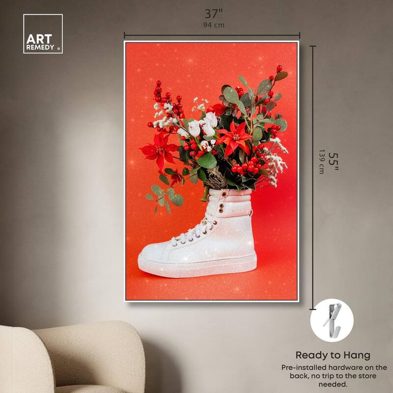 Christmas Sneaker Canvas by Art Remedy