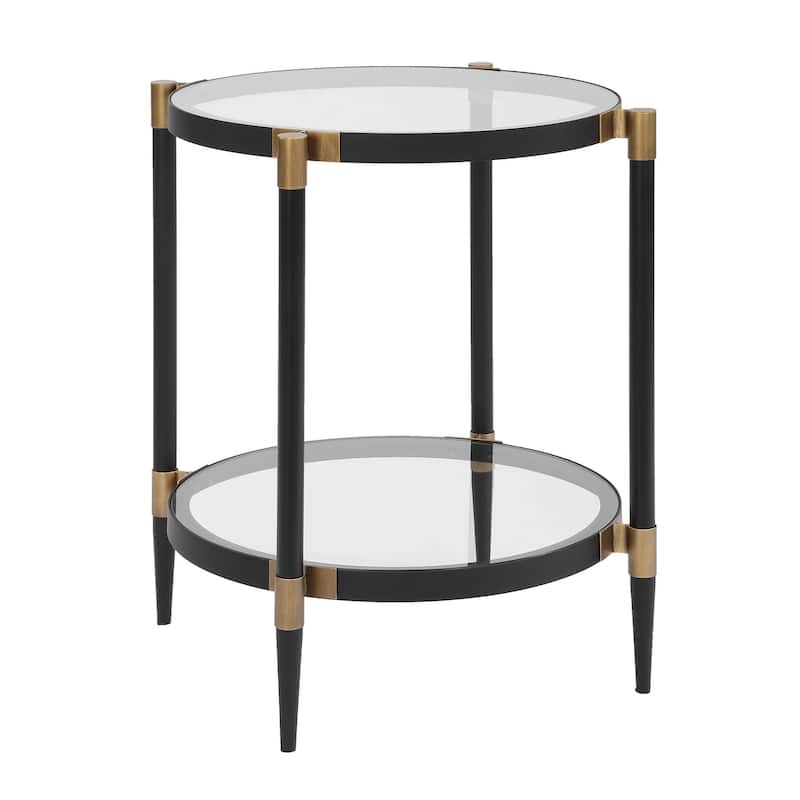 Uttermost Chadid Round Glass Side Table - 21.75" W x 23.75" H x 21.75" D