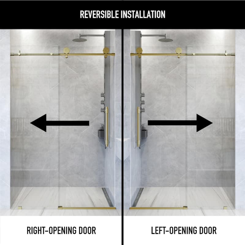 VIGO Elan Hart Frameless Sliding Shower Door