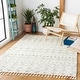 preview thumbnail 15 of 18, SAFAVIEH Berber Fringe Shag Leatha Trellis Rug - Cream/Dark Grey - 8' x 10'