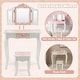 preview thumbnail 5 of 8, Costway Kid Vanity Set Wooden Makeup Table Stool Tri-Folding Mirror - See Details