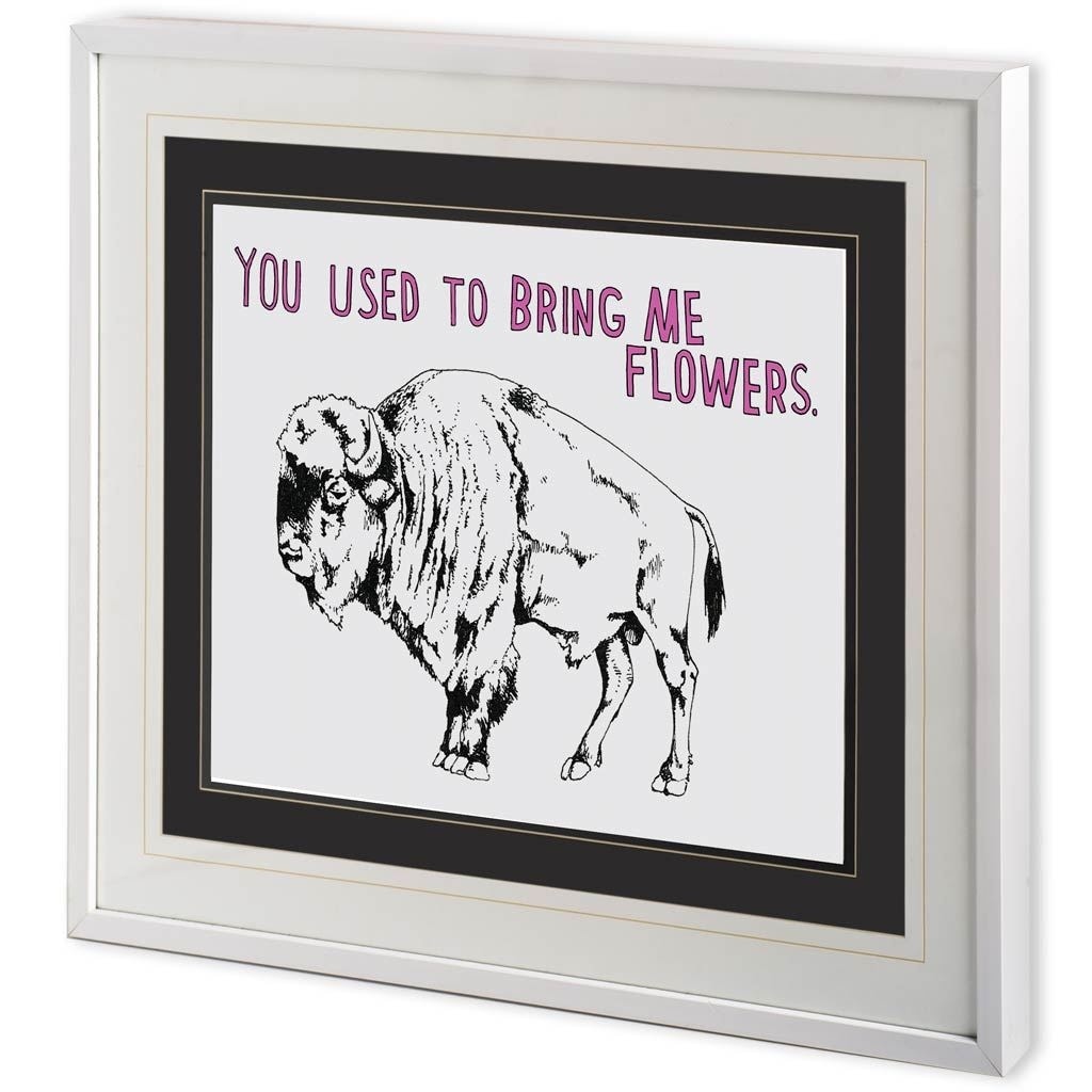 Bison by Marie, Natasha a Framed Art Print Matted under Glass