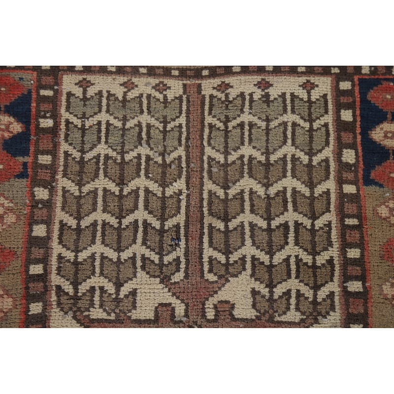 Garden Design Bakhtiari Vintage Persian Rug Hand-Knotted Wool Carpet - 6'8" x 9'10"
