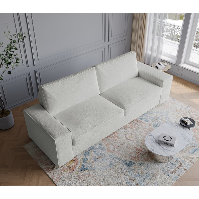 Modern 80" Upholstered Fabric 3-Seater Sofa