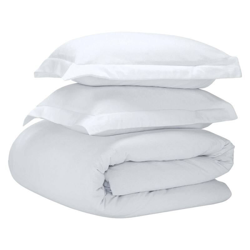 Blue Nile Mills Solid Flannel Cotton Duvet Cover Set