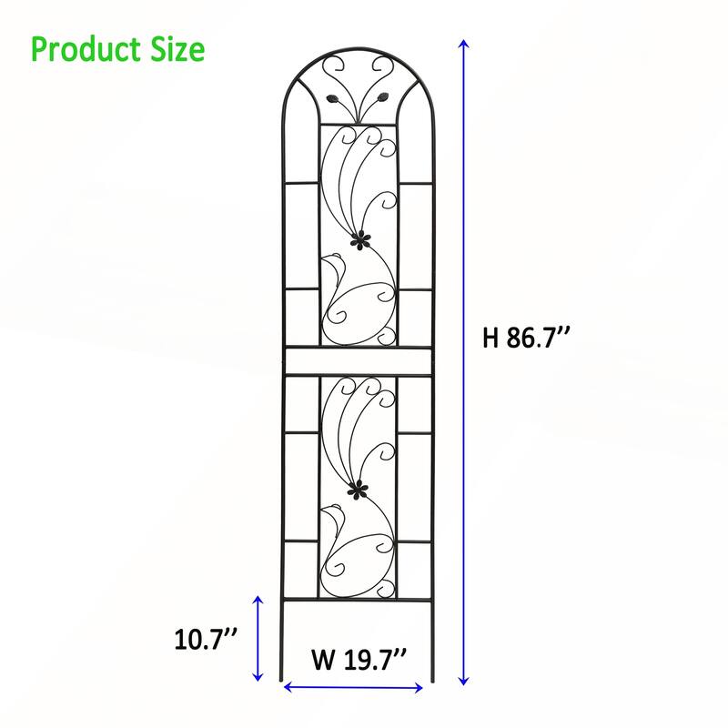 2 Pack Metal Garden Trellis 86.7in x 19.7in Rustproof Trellis