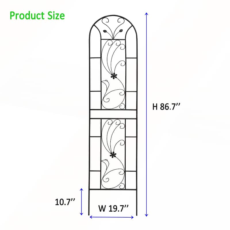 4 Pack Metal Garden Trellis 86.7in x 19.7in Rustproof Trellis