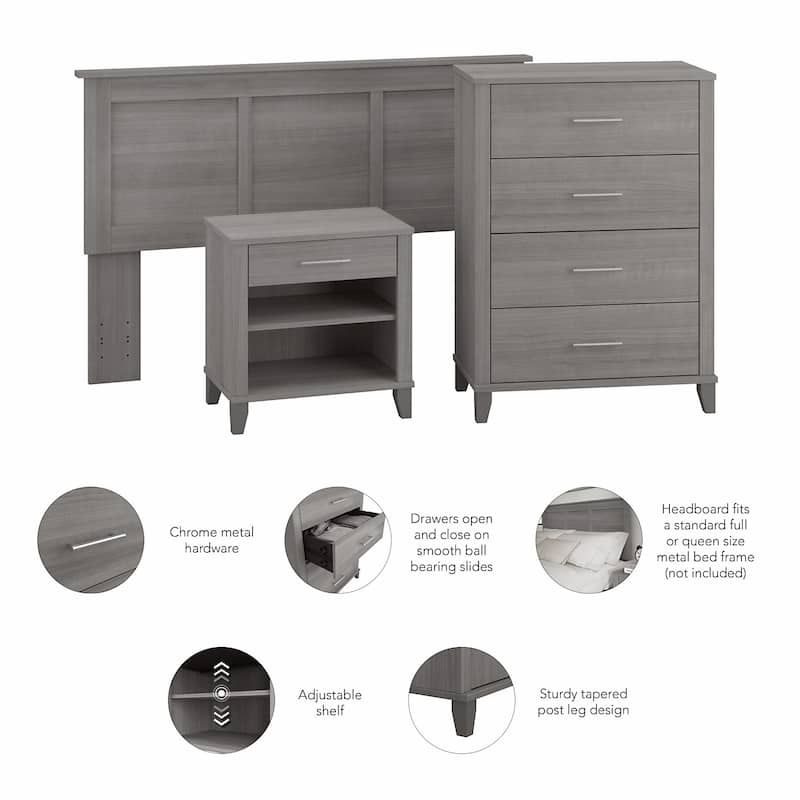 Somerset Full/Queen Size Headboard Bedroom Set by Bush Furniture