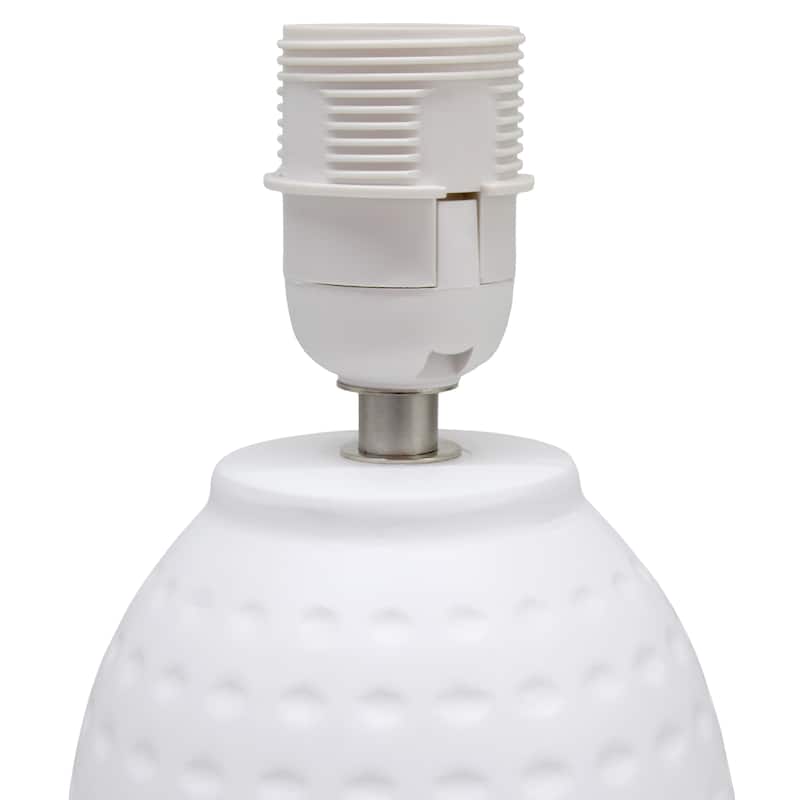 Ceramic Table Lamp with Fabric Shade for Small Spaces - 6 x 6 x 13 in. (L x W x H)