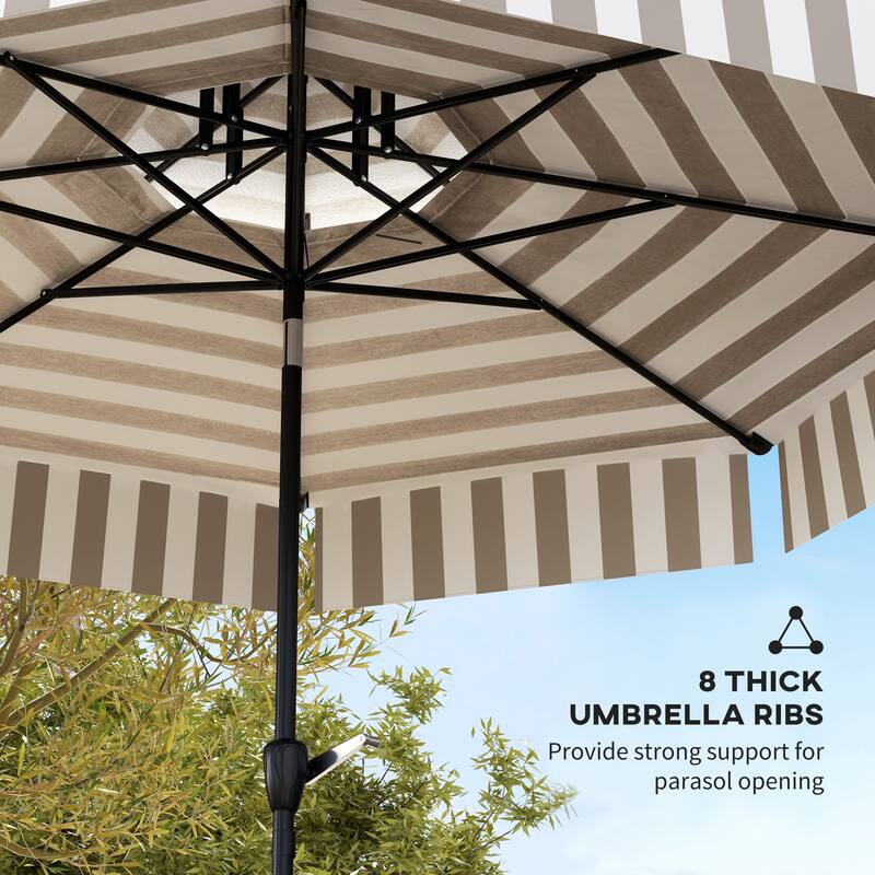 8.6 ft Outdoor Patio Umbrella for Garden Deck or Patio with Easy Hand Crank and Stable Design - 103.5"Dia x 98.8"H