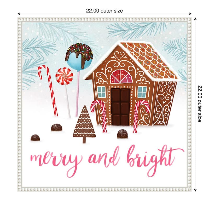 Sweet Holidays II by Victoria Borges (22 x 22 in.), Framed Canvas Wall Art Print - Sylvie Beaded White