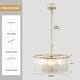 preview thumbnail 10 of 10, 5-Light Modern Candlestick Hanging Linear Chandelier Lighting with Glass Sheet for Kitchen Island