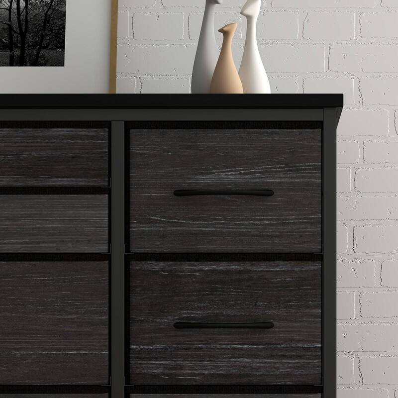 TV Stand with Power Outlet, 10 Drawers for 55'' TV - n/a