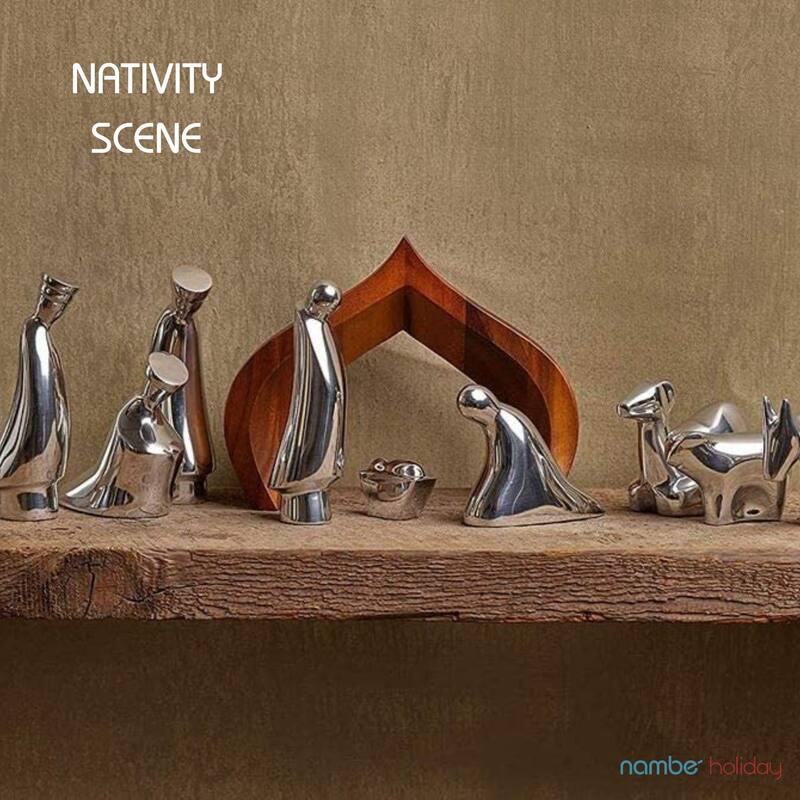 Nambe Nativity Scene Figurines