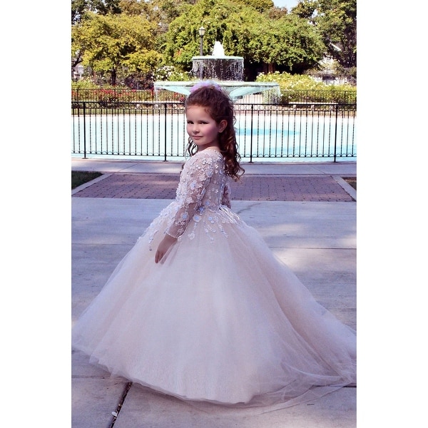 flower girl dress with train