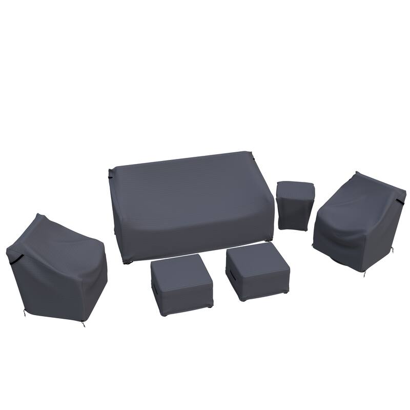 Forever Patio Outdoor Sofa Seating Group Furniture Cover Set (Set of 6) - 33 x 72 x 34