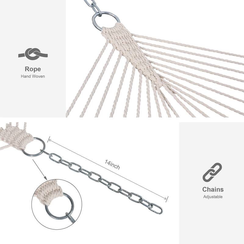 Double Spreader Bar Hammock With 13.5 ft. Wooden Stand - 162*55.1*48.8