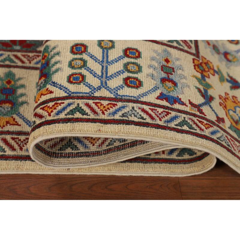 Geometric Kazak Oriental Area Rug Handmade Wool Carpet - 6'5" x 9'8"