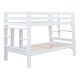 preview thumbnail 6 of 6, White Twin over Twin Bunk Bed with Built-in Ladder, and Ample Storage Shelves, Pine Wood Frame