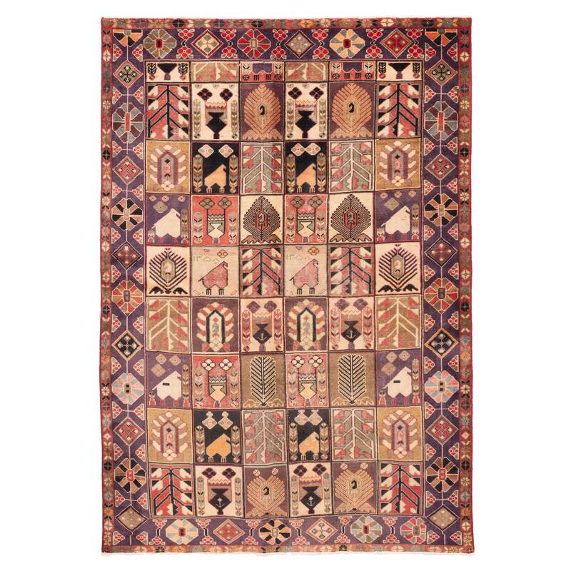 ECARPETGALLERY Hand-knotted Antalya Vintage Beige, Red Wool Rug - 6'7 x 9'8