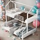 preview thumbnail 1 of 38, 2 IN 1 Twin over Full Metal House Bunk Bed With Sturdy Frame White
