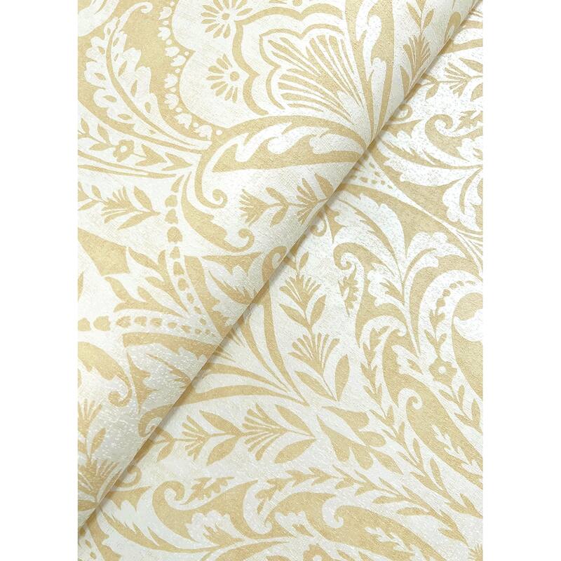 A-Street Prints Berkshire Butter Damask Wallpaper