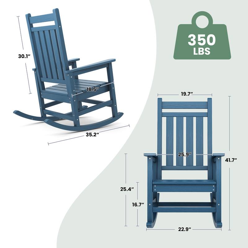 HDPE Outdoor Patio Rocking Plastic Adirondack Chair