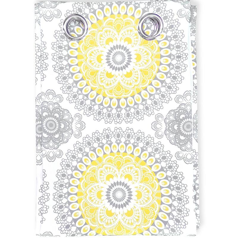 DriftAway Bella Medallion Printed Room Darkening Grommet Window Curtain Panel Pair