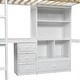 preview thumbnail 7 of 21, Artsy Full Size Loft Wood Bed with Desk, Storage shelves and Drawers, Built-in Ladder, Ample Space Storage