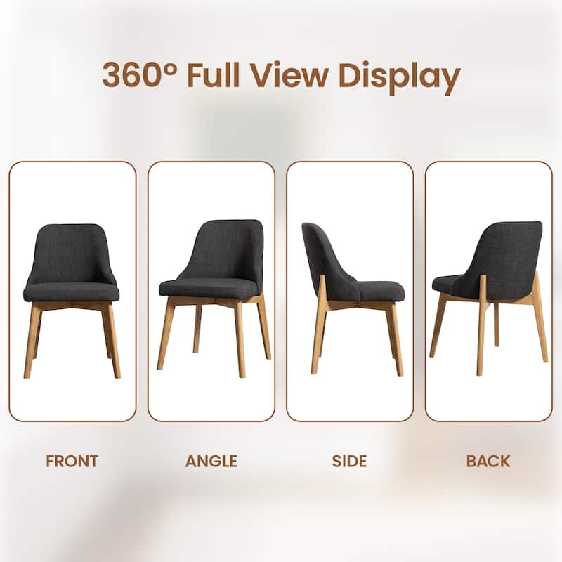 Upholstered Side Chair Dining Chairs Kitchen Chairs with Wood Legs Set of 2