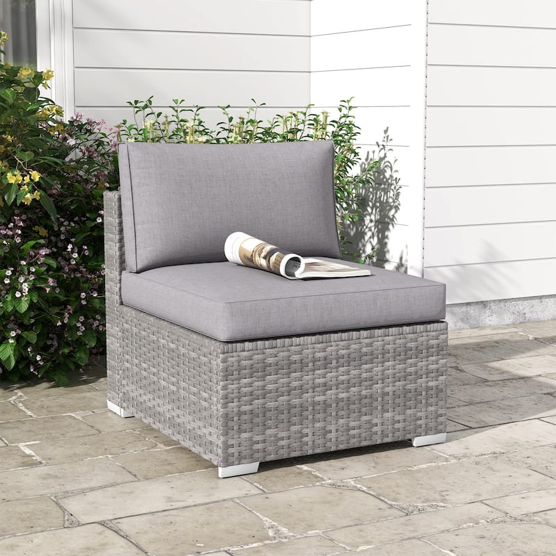Outdoor Wicker Single Sofa Without Armrests
