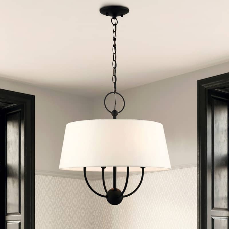 Livex Lighting 4-light Black Pendant Chandelier, 49844-04 - 18"W x 18.75"H