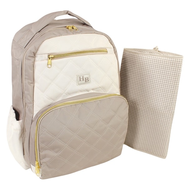 slide 1 of 1, Hudson Baby Premium Diaper Bag Backpack and Changing Pad, Taupe Beige, One Size - Taupe Beige - One Size One Size - Taupe Beige