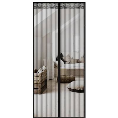 Shatex Polyester Door Curtain, 47" x 83", Striped, Black