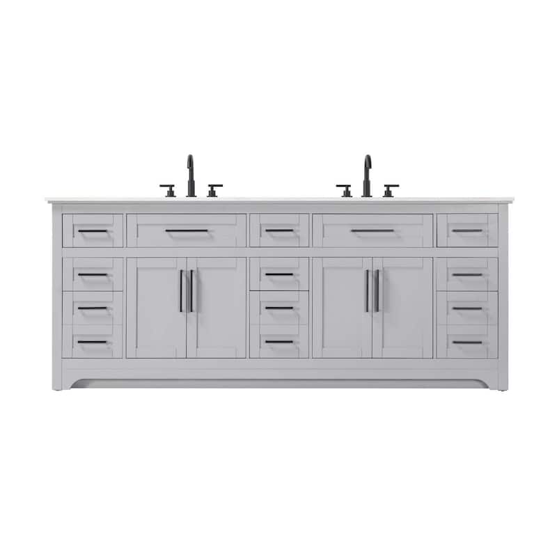 Nathaniel Double Bathroom Vanity (54-84 inch) - Grey - 84"
