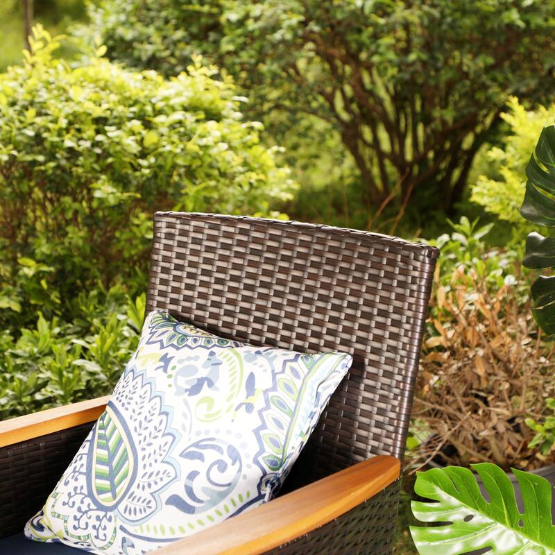 2 Pieces Outdoor Patio Rattan Chairs Wicker Dining Armchair Outdoor Furniture for Porch, Balcony & Deck