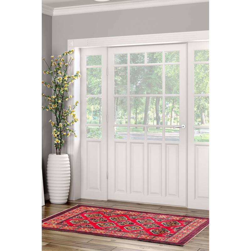 ECARPETGALLERY Hand-knotted Teimani Red Wool Rug - 2'9 x 4'9