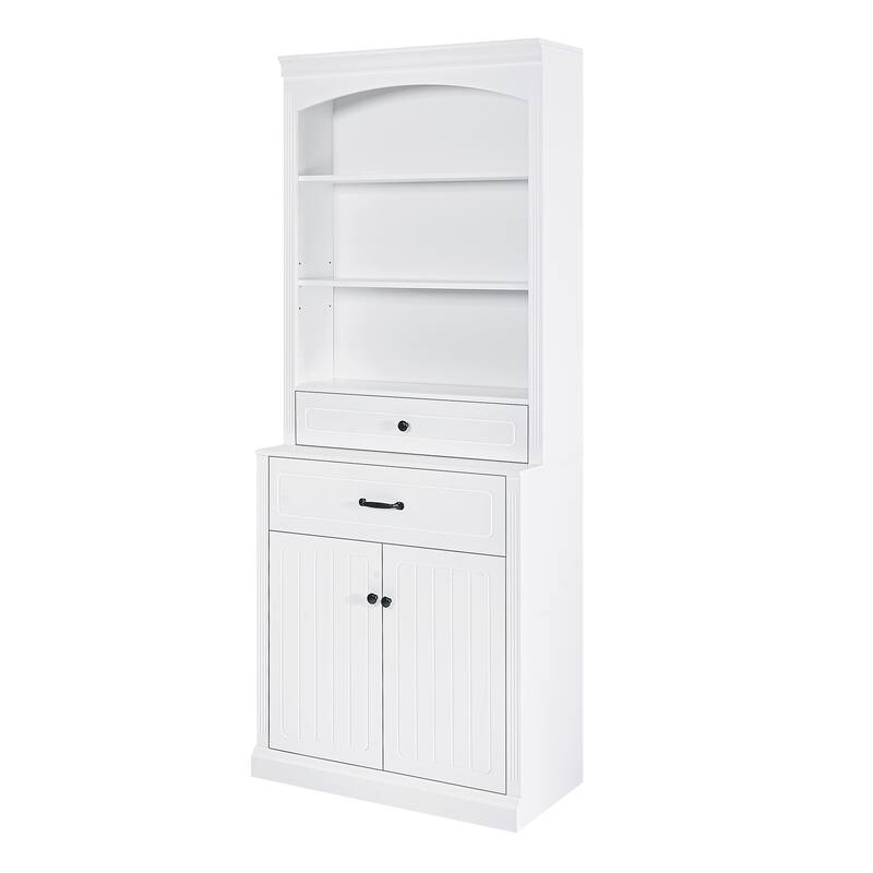Tall Bathroom Storage Cabinet with Adjustable Shelves, Modern Floor Cabinet with Smooth Drawer Slides