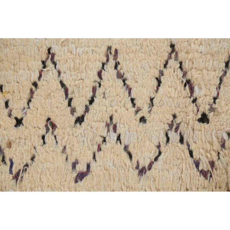 Geometric Tribal Moroccan Wool Area Rug Hand-knotted Oriental Carpet - 8'0" x 10'6"