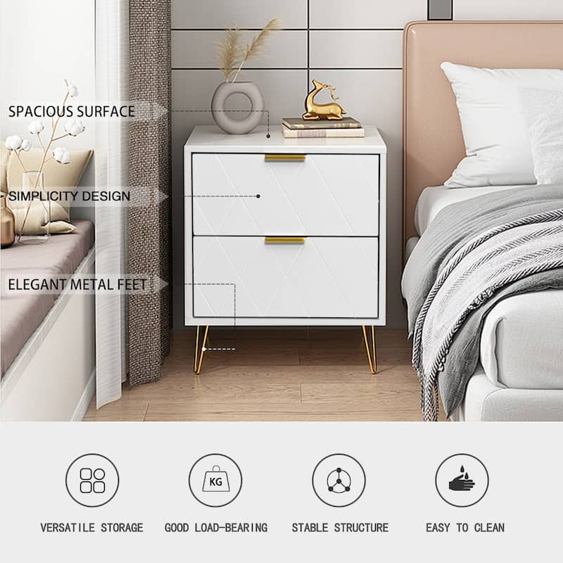 6-Drawer Dresser & 2 Nightstands Set Modern Bedroom Storage Bundle