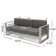 preview thumbnail 3 of 7, Cape Coral Outdoor Cushioned Aluminum Sofa with Tray by Christopher Knight Home