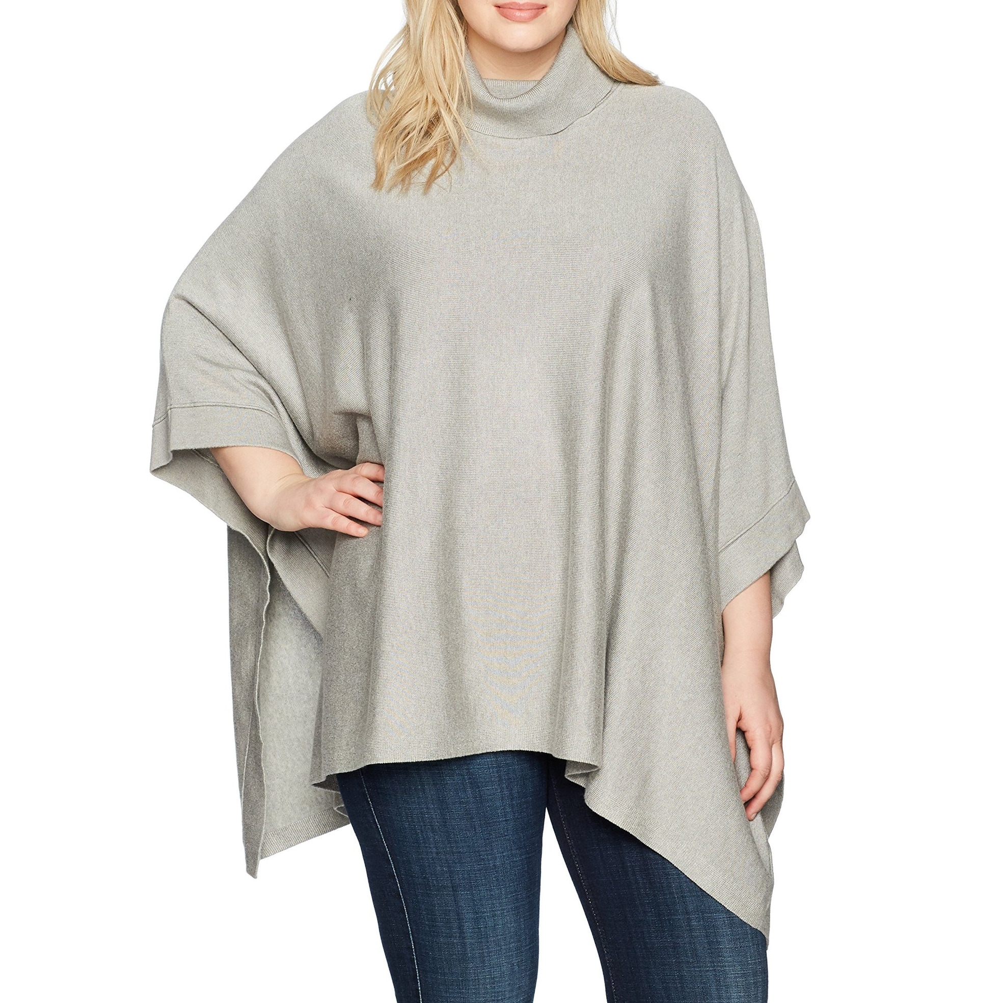 women's plus poncho sweater