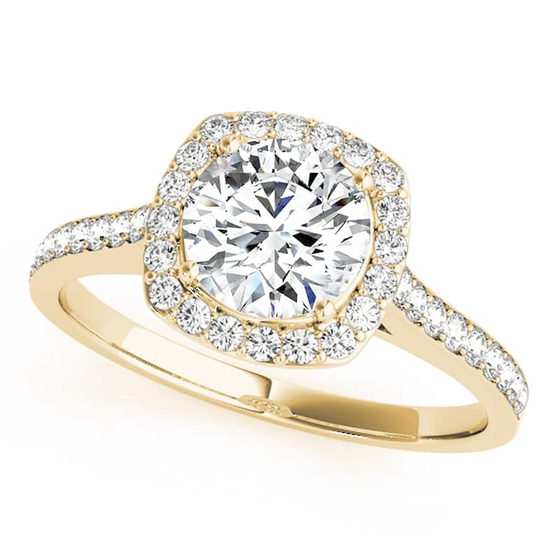 Auriya 14k-Yellow Gold Lab Grown Round Diamond Halo Engagement Ring 0.50 to 5.00 ct. tw. (F-G VS) - 4 - 1.75 ct. tw.