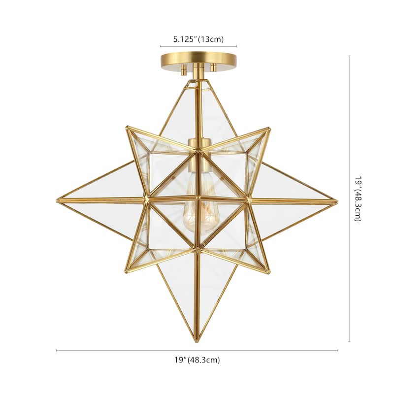 SAFAVIEH Lighting Santina Flush Mount - 19" W x 19" D x 19" H - 19Wx19Dx19H