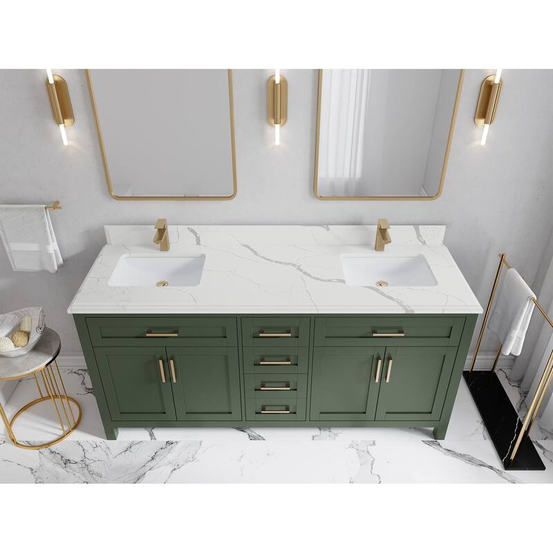 Willow Collections 72 in. W x 22 in. D Cambridge Double Sink Bathroom Vanity with Countertop