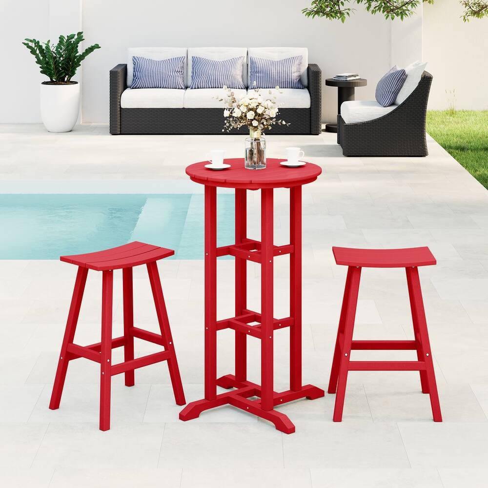 Laguna Hdpe All Weather Outdoor Patio Bistro Bar Set (3-Piece Set)